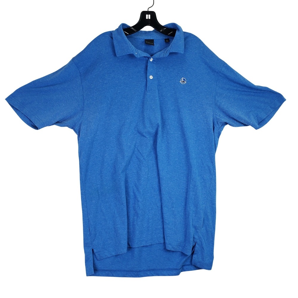 Dunning Golf Polo Shirt Mens XXL Blue Heathered Performance Athletic